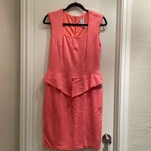 Salmon Back zip, lined Caché dress, size 10.